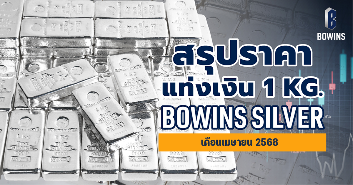 สรุปราคาแท่งเงิน 1 กิโลกรัม เดือนเมษายน 2568